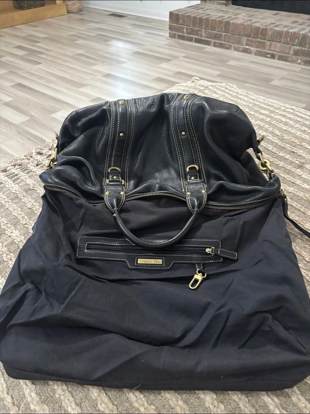 Kennedy Cole Black Leather Hobo Large Handbag